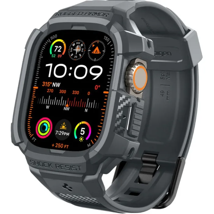 Spigen Apple Watch Ultra 49Mm|Apple Watch Ultra 2 49Mm-Pasek Rugged Armor ”pro” Apple Watch Ultra 1 / 2 (49 Mm) Dark Grey