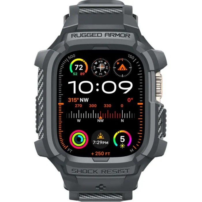 Spigen Apple Watch Ultra 49Mm|Apple Watch Ultra 2 49Mm-Pasek Rugged Armor ”pro” Apple Watch Ultra 1 / 2 (49 Mm) Dark Grey