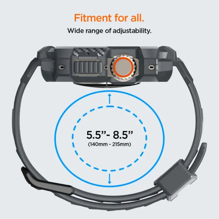Spigen Apple Watch Ultra 49Mm|Apple Watch Ultra 2 49Mm-Pasek Rugged Armor ”pro” Apple Watch Ultra 1 / 2 (49 Mm) Dark Grey