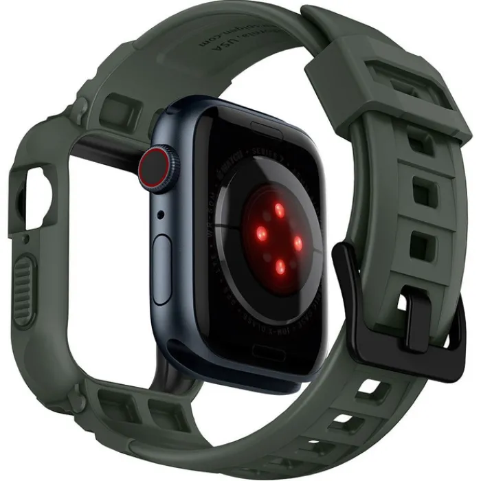 Spigen Apple Watch Se 44Mm|Apple Watch 9 45Mm-Pasek Rugged Armor Pro Apple Watch 9 8 7 6 5 4 SE 2022 45mm 44mm Military Green