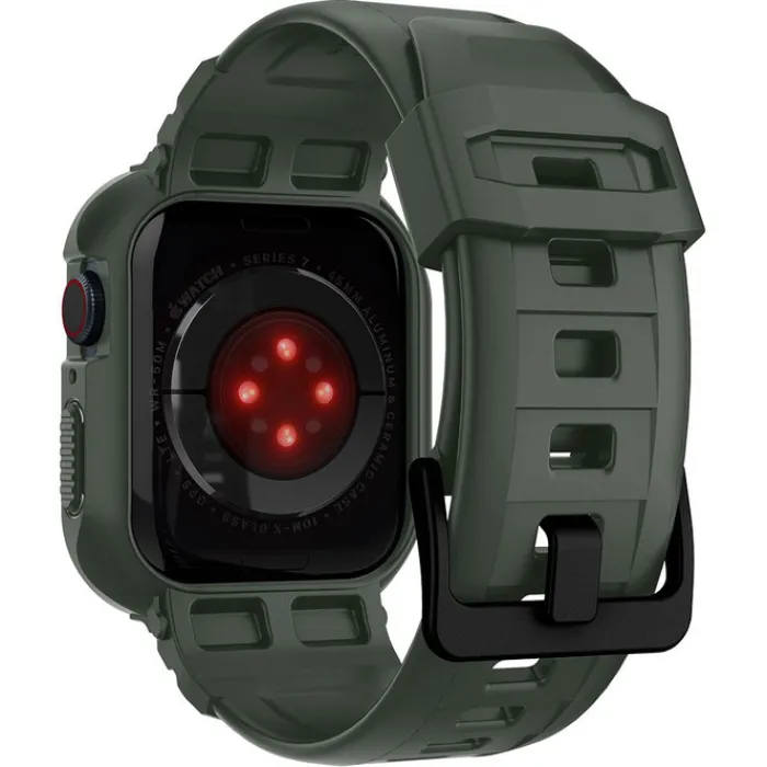 Spigen Apple Watch Se 44Mm|Apple Watch 9 45Mm-Pasek Rugged Armor Pro Apple Watch 9 8 7 6 5 4 SE 2022 45mm 44mm Military Green