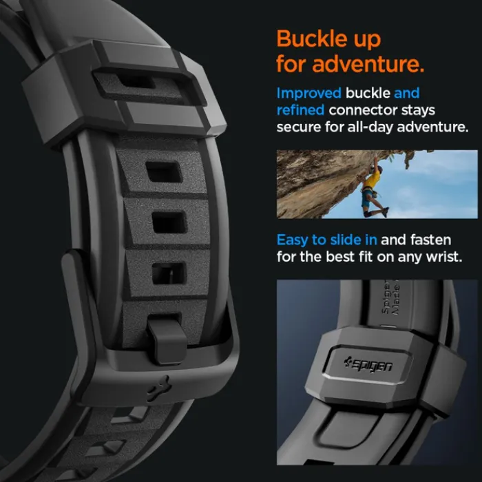 Spigen Apple Watch Se 44Mm|Apple Watch 9 45Mm-Pasek Rugged Ultra Band Apple Watch 4 / 5 / 6 / 7 / 8 / 9 / Se / Ultra 1 / 2 (42 / 44 / 45 / 49 Mm) Matte Black