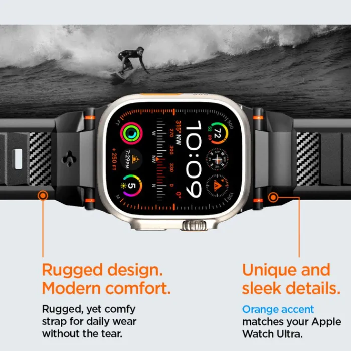 Spigen Apple Watch Se 44Mm|Apple Watch 9 45Mm-Pasek Rugged Ultra Band Apple Watch 4 / 5 / 6 / 7 / 8 / 9 / Se / Ultra 1 / 2 (42 / 44 / 45 / 49 Mm) Matte Black