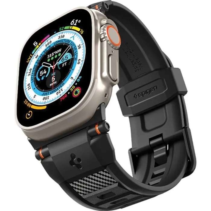 Spigen Apple Watch Se 44Mm|Apple Watch 9 45Mm-Pasek Rugged Ultra Band Apple Watch 4 / 5 / 6 / 7 / 8 / 9 / Se / Ultra 1 / 2 (42 / 44 / 45 / 49 Mm) Matte Black