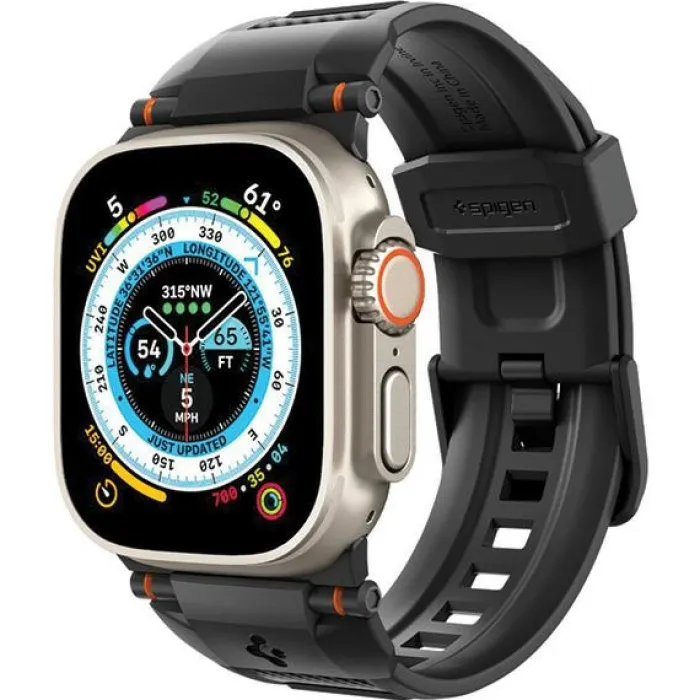 Spigen Apple Watch Se 44Mm|Apple Watch 9 45Mm-Pasek Rugged Ultra Band Apple Watch 4 / 5 / 6 / 7 / 8 / 9 / Se / Ultra 1 / 2 (42 / 44 / 45 / 49 Mm) Matte Black