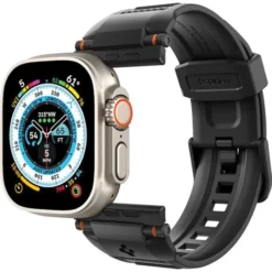 Spigen Apple Watch Se 44Mm|Apple Watch 9 45Mm-Pasek Rugged Ultra Band Apple Watch 4 / 5 / 6 / 7 / 8 / 9 / Se / Ultra 1 / 2 (42 / 44 / 45 / 49 Mm) Matte Black