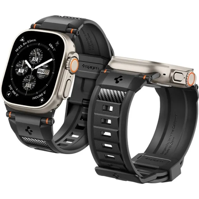 Spigen Apple Watch Se 44Mm|Apple Watch 9 45Mm-Pasek Rugged Ultra Band Apple Watch 4 / 5 / 6 / 7 / 8 / 9 / Se / Ultra 1 / 2 (42 / 44 / 45 / 49 Mm) Matte Black