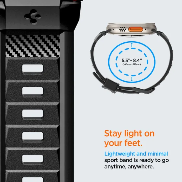 Spigen Apple Watch Se 44Mm|Apple Watch 9 45Mm-Pasek Rugged Ultra Band Apple Watch 4 / 5 / 6 / 7 / 8 / 9 / Se / Ultra 1 / 2 (42 / 44 / 45 / 49 Mm) Matte Black