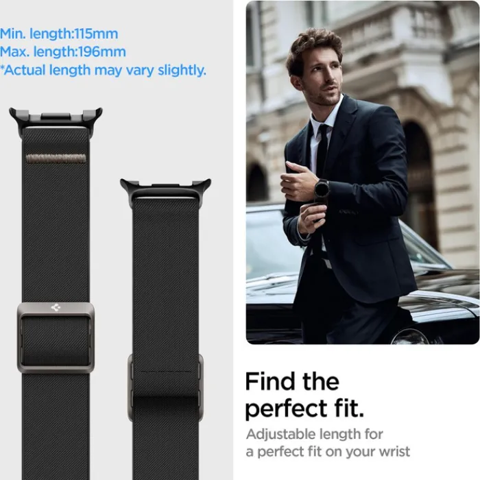 Spigen Galaxy Watch 8 Classic 46Mm|Galaxy Watch 8 40Mm-PASEK SAMSUNG GALAXY WATCH 8 / CLASSIC 40 / 44 / 46 MM LITE FIT CZARNY