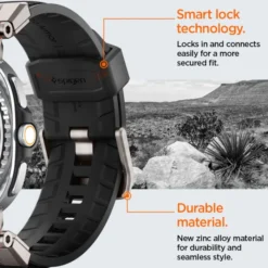 Spigen Galaxy Watch 8 Classic 46Mm|Galaxy Watch 8 40Mm-PASEK SAMSUNG GALAXY WATCH 8 46mm 44mm 40mm DURAPRO ARMOR CZARNY