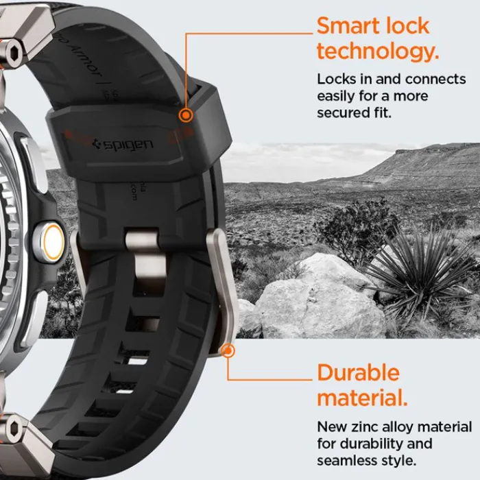 Spigen Galaxy Watch 8 Classic 46Mm|Galaxy Watch 8 40Mm-PASEK SAMSUNG GALAXY WATCH 8 46mm 44mm 40mm DURAPRO ARMOR CZARNY