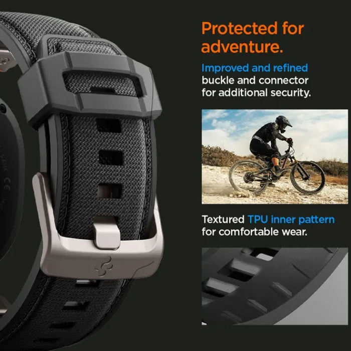 Spigen Galaxy Watch 8 Classic 46Mm|Galaxy Watch 8 40Mm-PASEK SAMSUNG GALAXY WATCH 8 46mm 44mm 40mm DURAPRO ARMOR CZARNY