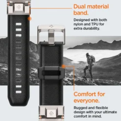 Spigen Galaxy Watch 8 Classic 46Mm|Galaxy Watch 8 40Mm-PASEK SAMSUNG GALAXY WATCH 8 46mm 44mm 40mm DURAPRO ARMOR CZARNY
