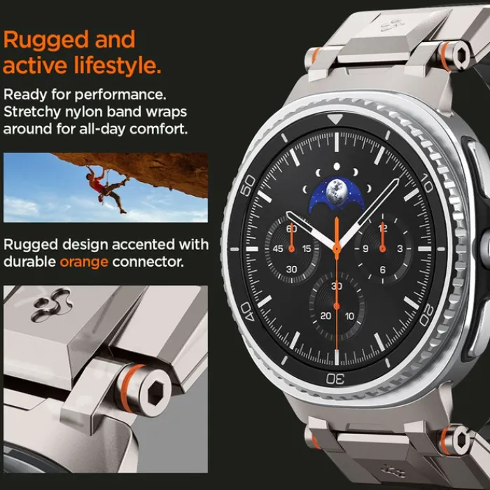 Spigen Galaxy Watch 8 Classic 46Mm|Galaxy Watch 8 40Mm-PASEK SAMSUNG GALAXY WATCH 8 46mm 44mm 40mm DURAPRO ARMOR CZARNY