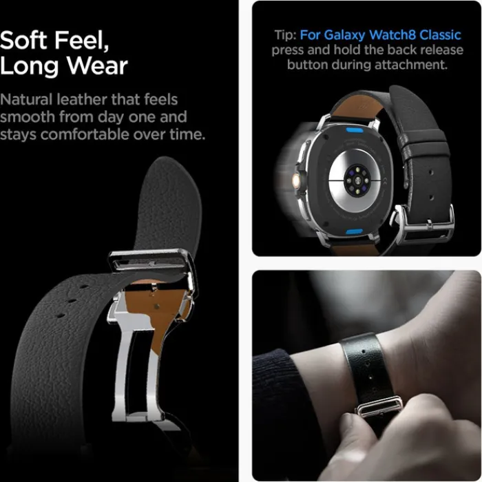 Spigen Galaxy Watch 8 Classic 46Mm|Galaxy Watch 8 40Mm-PASEK SAMSUNG GALAXY WATCH 8 / CLASSIC (40 / 44 / 46 MM) ENZO BLACK