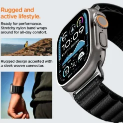 Spigen Apple Watch 5 45Mm|Apple Watch Se 2022 44Mm-PASEK WBF1 BAND APPLE WATCH 6 / 7 / 8 / 9 / 10 / SE / ULTRA 1 / 2 (44 / 45 / 46 / 49 MM) BLACK