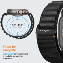 Spigen Apple Watch 5 45Mm|Apple Watch Se 2022 44Mm-PASEK WBF1 BAND APPLE WATCH 6 / 7 / 8 / 9 / 10 / SE / ULTRA 1 / 2 (44 / 45 / 46 / 49 MM) BLACK