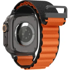 Spigen Apple Watch 5 45Mm|Apple Watch Se 2022 44Mm-PASEK WBF1 BAND APPLE WATCH 6 / 7 / 8 / 9 / 10 / SE / ULTRA 1 / 2 (44 / 45 / 46 / 49 MM) BLACK/ORANGE