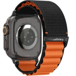Spigen Apple Watch 5 45Mm|Apple Watch Se 2022 44Mm-PASEK WBF1 BAND APPLE WATCH 6 / 7 / 8 / 9 / 10 / SE / ULTRA 1 / 2 (44 / 45 / 46 / 49 MM) BLACK/ORANGE