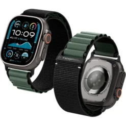 Spigen Apple Watch Se 2022 44Mm|Apple Watch 10 46Mm-PASEK WBF1 BAND APPLE WATCH 6 / 7 / 8 / 9 / 10 / SE / ULTRA 1 / 2 (44 / 45 / 46 / 49 MM) BLACK/GREEN