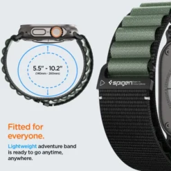 Spigen Apple Watch Se 2022 44Mm|Apple Watch 10 46Mm-PASEK WBF1 BAND APPLE WATCH 6 / 7 / 8 / 9 / 10 / SE / ULTRA 1 / 2 (44 / 45 / 46 / 49 MM) BLACK/GREEN