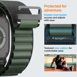 Spigen Apple Watch Se 2022 44Mm|Apple Watch 10 46Mm-PASEK WBF1 BAND APPLE WATCH 6 / 7 / 8 / 9 / 10 / SE / ULTRA 1 / 2 (44 / 45 / 46 / 49 MM) BLACK/GREEN