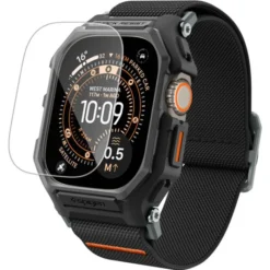 Spigen Apple Watch Ultra 2 49Mm|Apple-PASEK Z ETUI APPLE WATCH ULTRA 1 / 2 / 3 (49 MM) LITE FIT PRO & TEMPERED GLASS MATTE BLACK