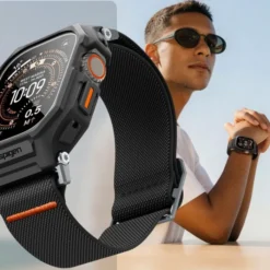 Spigen Apple Watch Ultra 2 49Mm|Apple-PASEK Z ETUI APPLE WATCH ULTRA 1 / 2 / 3 (49 MM) LITE FIT PRO & TEMPERED GLASS MATTE BLACK