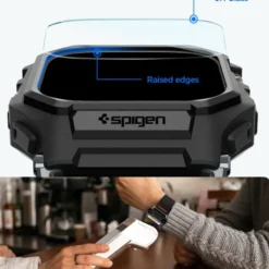Spigen Apple Watch Ultra 2 49Mm|Apple-PASEK Z ETUI APPLE WATCH ULTRA 1 / 2 / 3 (49 MM) LITE FIT PRO & TEMPERED GLASS MATTE BLACK