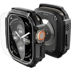 Spigen Apple Watch Ultra 2 49Mm|Apple-PASEK Z ETUI APPLE WATCH ULTRA 1 / 2 / 3 (49 MM) RUGGED ARMOR & TEMPERED GLASS MATTE BLACK