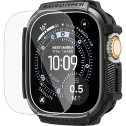 Spigen Apple Watch Ultra 2 49Mm|Apple-PASEK Z ETUI APPLE WATCH ULTRA 1 / 2 / 3 (49 MM) RUGGED ARMOR & TEMPERED GLASS MATTE BLACK