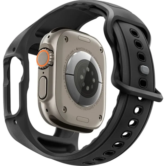 Spigen Apple Watch Ultra 2 49Mm|Apple-PASEK Z ETUI APPLE WATCH ULTRA 1 / 2 / 3 (49 MM) LIQUID AIR PRO & TEMPERED GLASS CZARNY