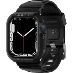 Spigen Apple Watch 5 42Mm|Apple Watch 5 45Mm-Pasek z Etui Rugged Armor Pro Apple Watch Ultra 9 8 7 SE 2022 42mm 44mm 45mm 49mm Czarny