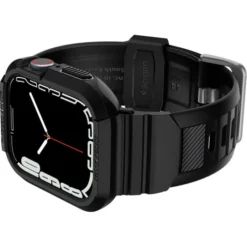 Spigen Apple Watch 5 42Mm|Apple Watch 5 45Mm-Pasek z Etui Rugged Armor Pro Apple Watch Ultra 9 8 7 SE 2022 42mm 44mm 45mm 49mm Czarny