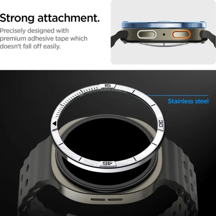 Spigen Galaxy Watch 8 44Mm|Samsung-PIERŚCIEŃ ETUI SAMSUNG GALAXY WATCH 8 44 MM BEZEL TUNE PILOT SREBRNY