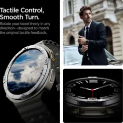 Spigen Galaxy Watch 8 44Mm|Samsung-PIERŚCIEŃ ETUI SAMSUNG GALAXY WATCH 8 44 MM BEZEL TUNE PILOT SREBRNY
