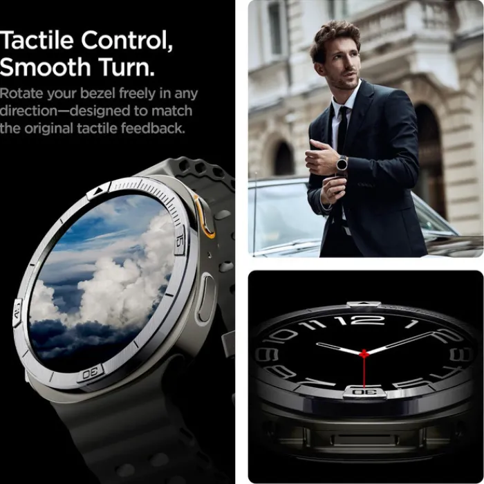 Spigen Galaxy Watch 8 44Mm|Samsung-PIERŚCIEŃ ETUI SAMSUNG GALAXY WATCH 8 44 MM BEZEL TUNE PILOT SREBRNY