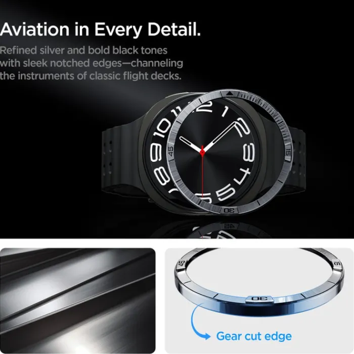 Spigen Galaxy Watch 8 44Mm|Samsung-PIERŚCIEŃ ETUI SAMSUNG GALAXY WATCH 8 44 MM BEZEL TUNE PILOT SREBRNY