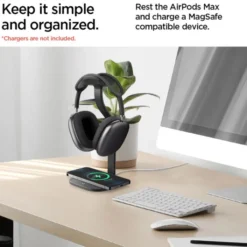 Spigen Ładowarki|Podstawki-PODSTAWKA DO ŁADOWARKI APPLE AIRPODS MAX MAGSAFE CHARGER STAND BLACK