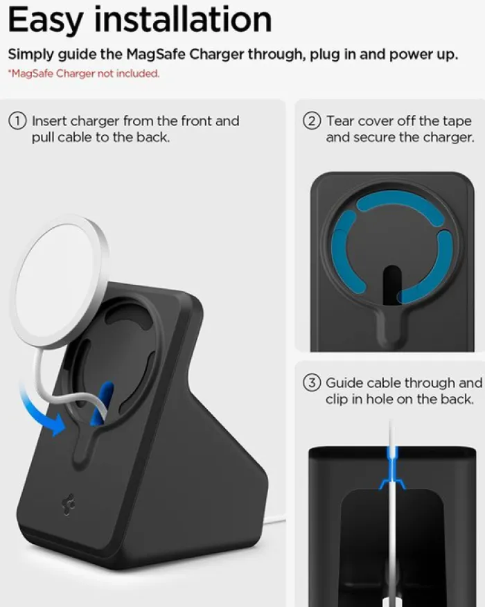 Spigen Podstawki-PODSTAWKA DO ŁADOWARKI MAGSAFE CHARGER STAND S BLACK