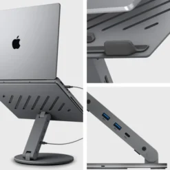 Spigen Podstawki-PODSTAWKA NA LAPTOP STAND HUB SPACE GREY