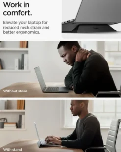 Spigen Podstawki-PODSTAWKA POD LAPTOPA SLIMFOLD LAPTOP STAND LD201-S4 BLACK