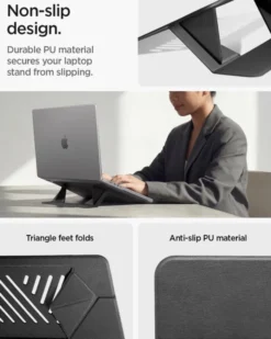 Spigen Podstawki-PODSTAWKA POD LAPTOPA SLIM FOLD CZARNA