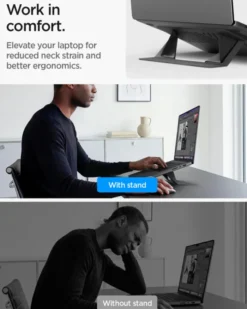Spigen Podstawki-PODSTAWKA POD LAPTOPA SLIM FOLD CZARNA