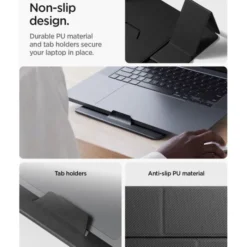 Spigen Podstawki-PODSTAWKA LD201-S8 SLIMFOLD LAPTOP & TABLET STAND SPACE GREY