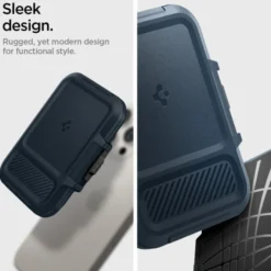 Spigen Iphone 14 Plus|Portfele Magsafe-PORTFEL MAGASEF LOCK FIT UNIWERSALNY CARD HOLDER GRANATOWY