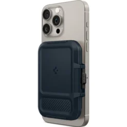 Spigen Iphone 14 Plus|Portfele Magsafe-PORTFEL MAGASEF LOCK FIT UNIWERSALNY CARD HOLDER GRANATOWY