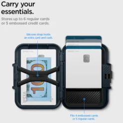 Spigen Iphone 14 Plus|Portfele Magsafe-PORTFEL MAGASEF LOCK FIT UNIWERSALNY CARD HOLDER GRANATOWY