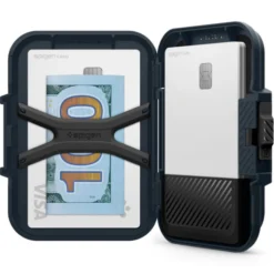 Spigen Iphone 14 Plus|Portfele Magsafe-PORTFEL MAGASEF LOCK FIT UNIWERSALNY CARD HOLDER GRANATOWY