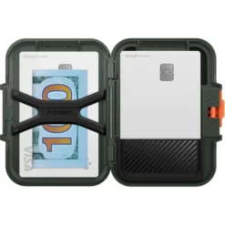 Spigen Iphone 14 Plus|Portfele Magsafe-PORTFEL MAGASEF LOCK FIT UNIWERSALNY CARD HOLDER KHAKI ZIELONY
